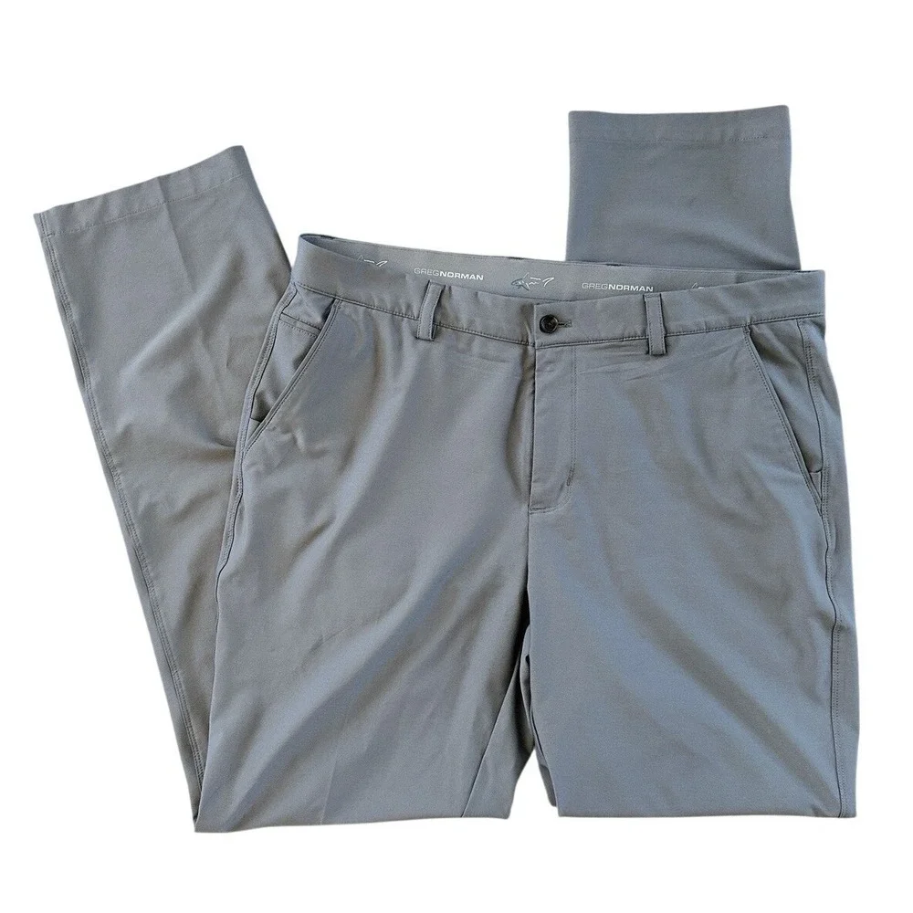 Greg Norman ML75 Microlux Golf Pants Lot Of 2 Mens 36x32 Gray Tan Khaki Stretch